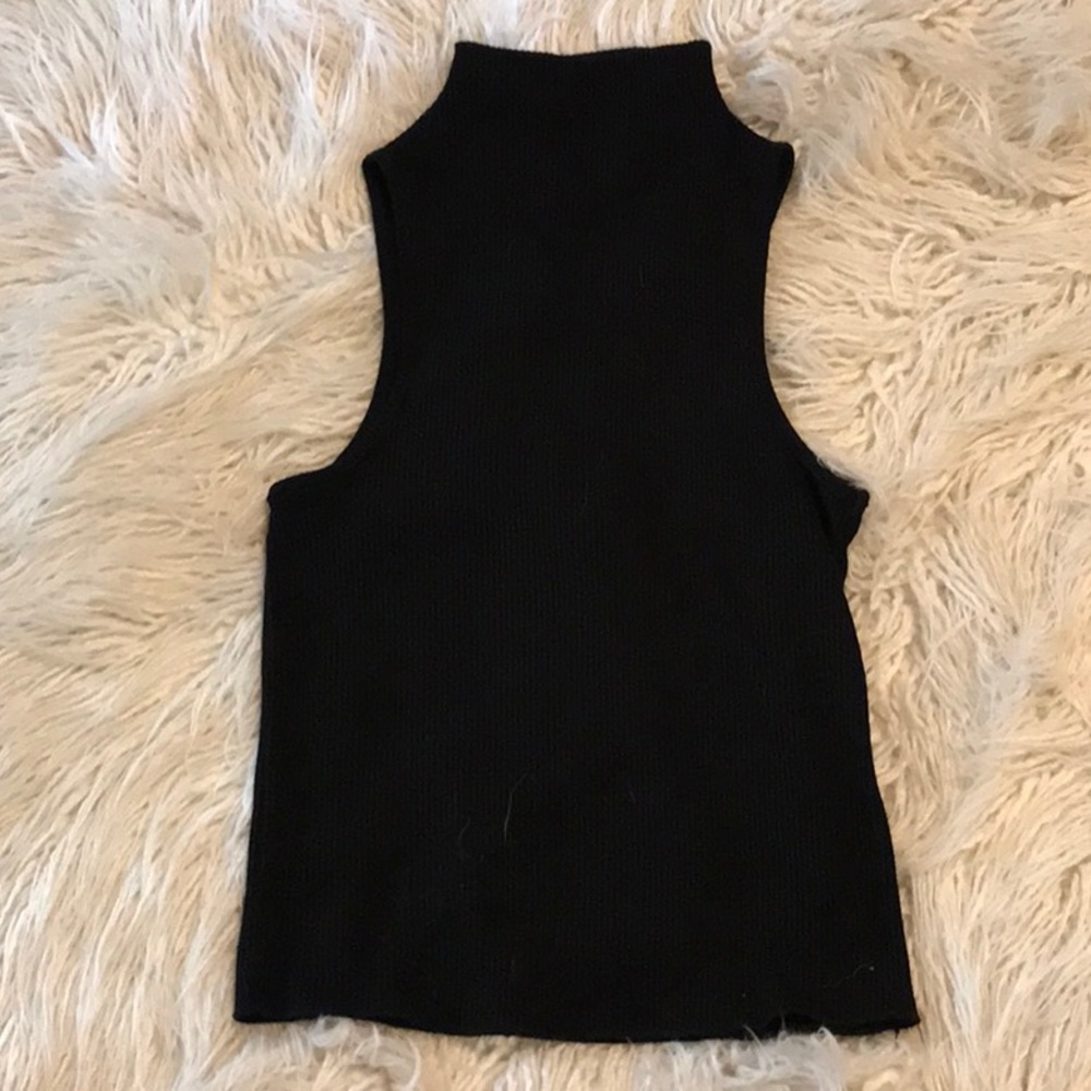 Topshop ribbed mock turtle neck sweater tank size6